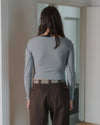 BASERANGE Ribbed Long Sleeve Top T-shirt TTVL Series Collection France BAS-TTVL-RB-SP25-BOW LBUE